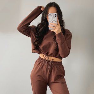 Brown Hoodie and Jogger Set